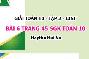 Giải bài 6 trang 45 Toán 10 tập 2 SGK Chân trời sáng tạo